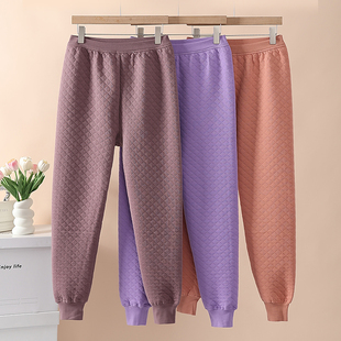 家居裤 三层保暖裤 睡裤 加厚大码 秋冬 女纯棉中老年人加肥加大薄棉裤
