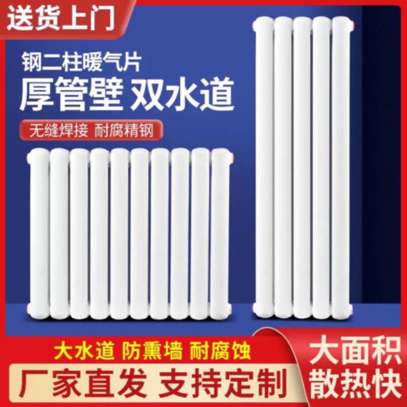 新款暖气片家用钢制二柱散热器水暖壁挂式集中供暖天然气炉取暖器