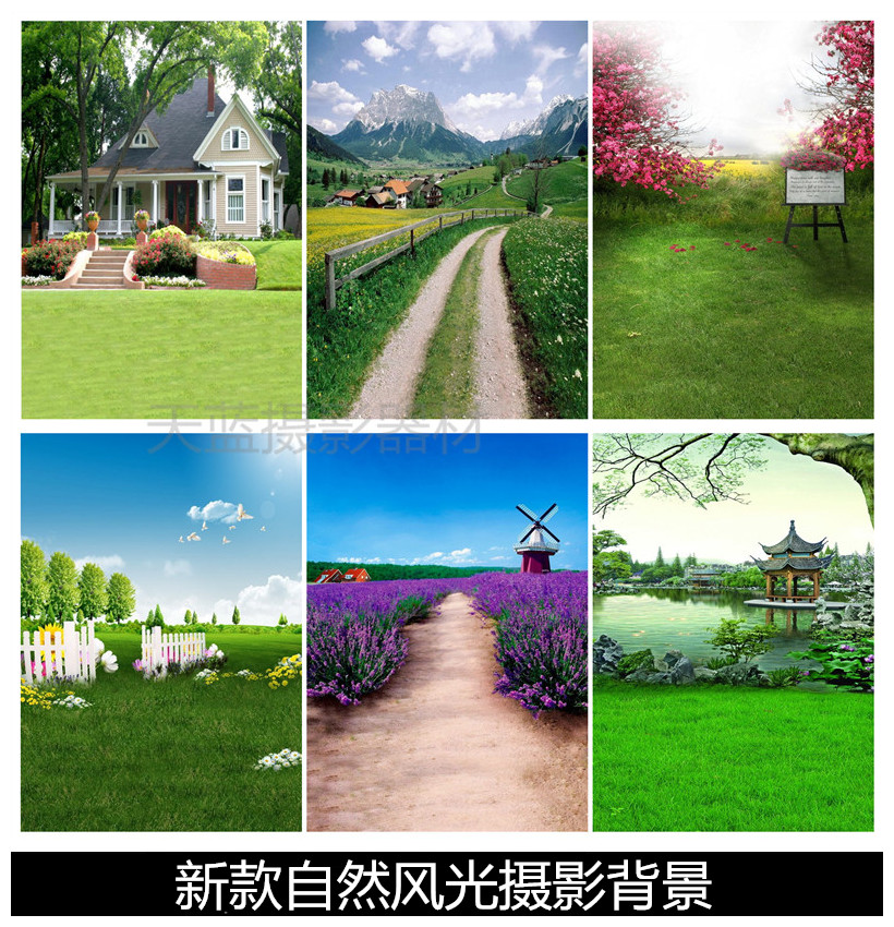 复古影楼背景 自然风光婚纱主题风景仿真拍照背景 儿童背景不反光