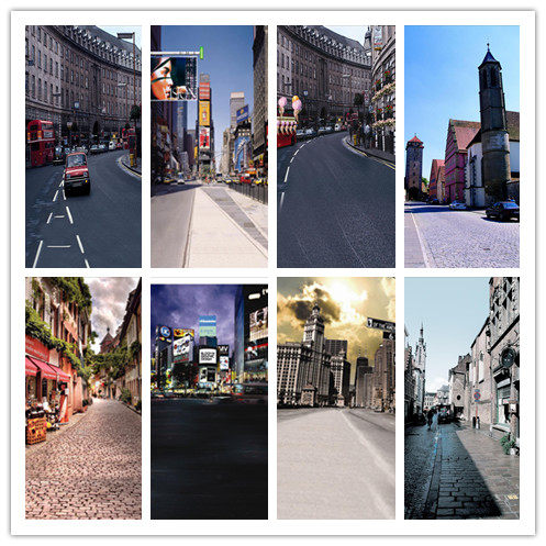 影楼照相摄影布 欧美街道婚纱 直播拍摄仿真假景写真主题拍照背景