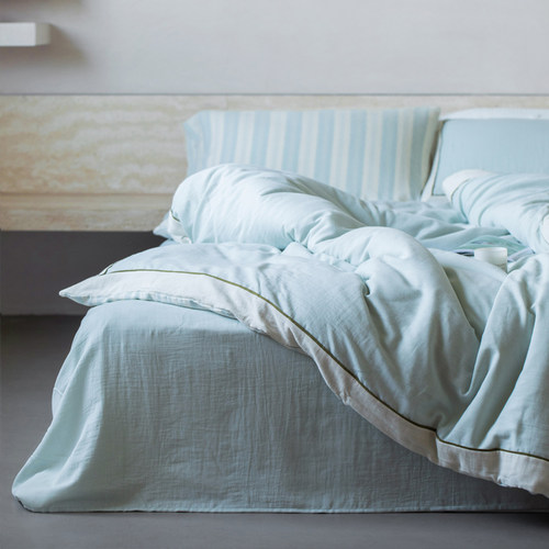 双层沙全棉纯棉四件套床单被罩