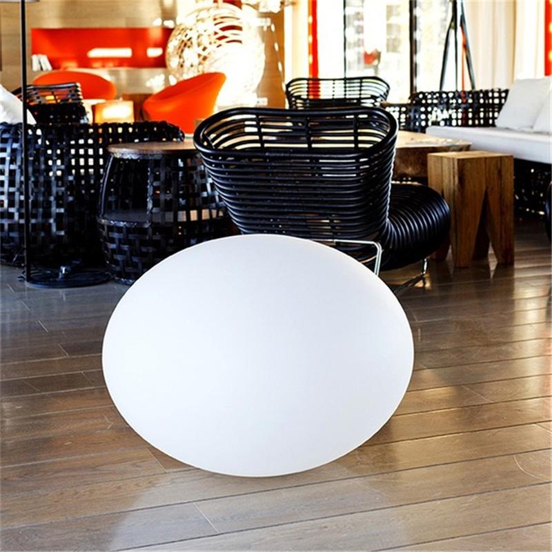 LED Oval Ball Lamp Lawn Floor Lighting PE Remote Control