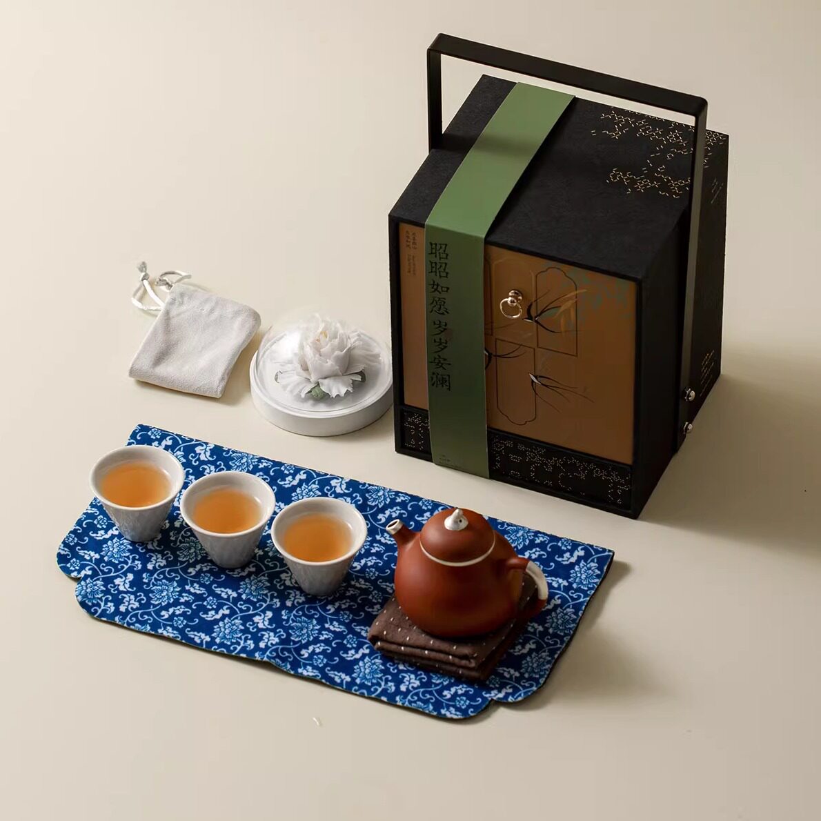 云窝垂柳燕语手提盒紫砂壶茶杯套组一壶三杯商务送礼套装伴手礼