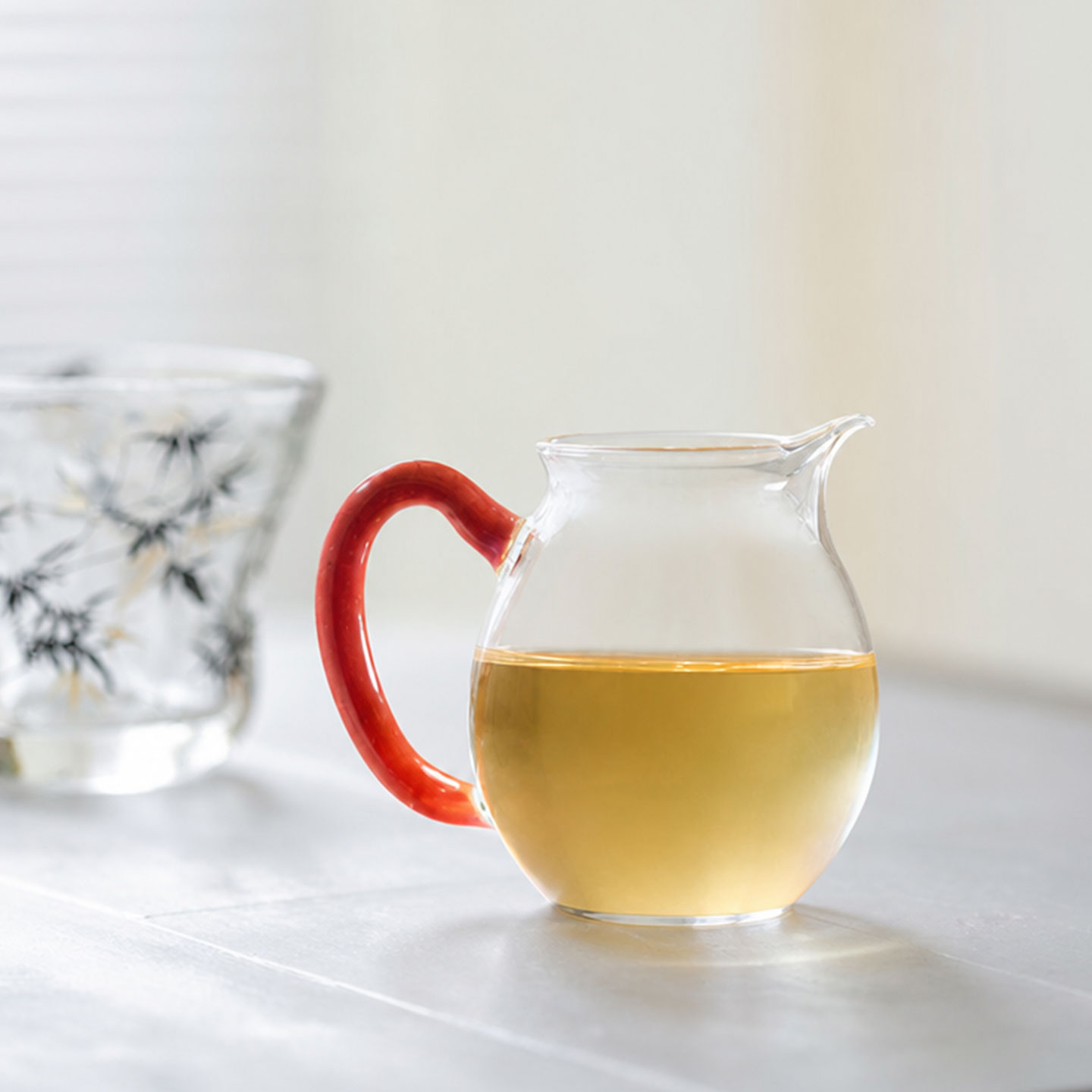 云窝透明玻璃公杯迷你月掬公道杯轻奢彩把茶海小号耐热分茶器匀杯