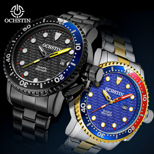 瑞士正品新款奥古斯登男士手表全自动钢带夜光防水日历时来运转表