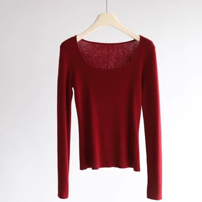 现货专供秋冬本命年红色打底衫