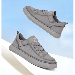 名人烟斗男鞋休闲老爹运动透气布鞋春秋款帅气潮男板鞋舒适运动鞋