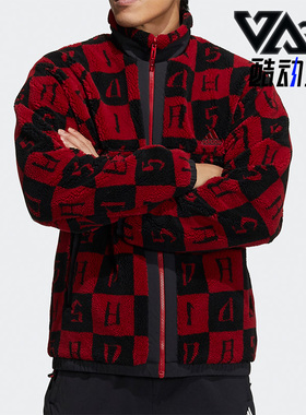 Adidas/阿迪达斯正品时尚双面可穿男子摇粒绒保暖针织外套 H39241