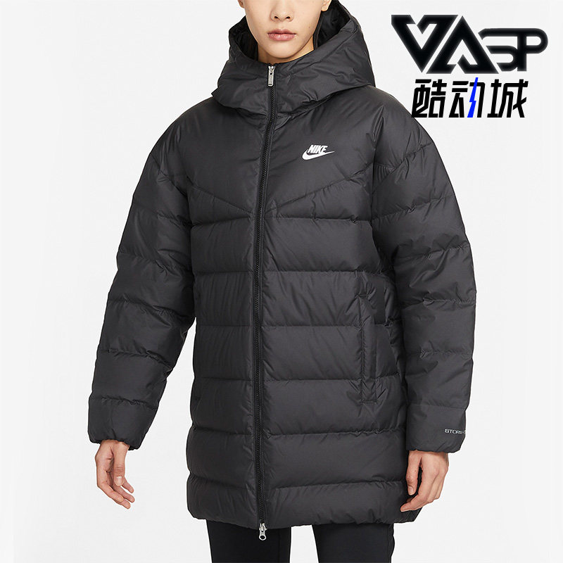 Nike/耐克正品冬季新款女子保暖加厚加绒中长款羽绒服 DQ6874-010