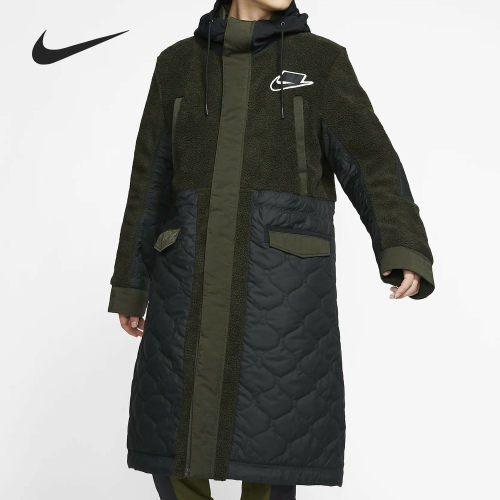 耐克男子防风保暖连帽休闲棉服