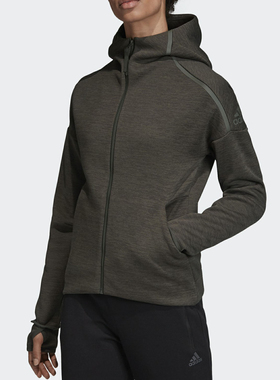 Adidas/阿迪达斯正品  冬季女子运动型格针织夹克外套 EA0342
