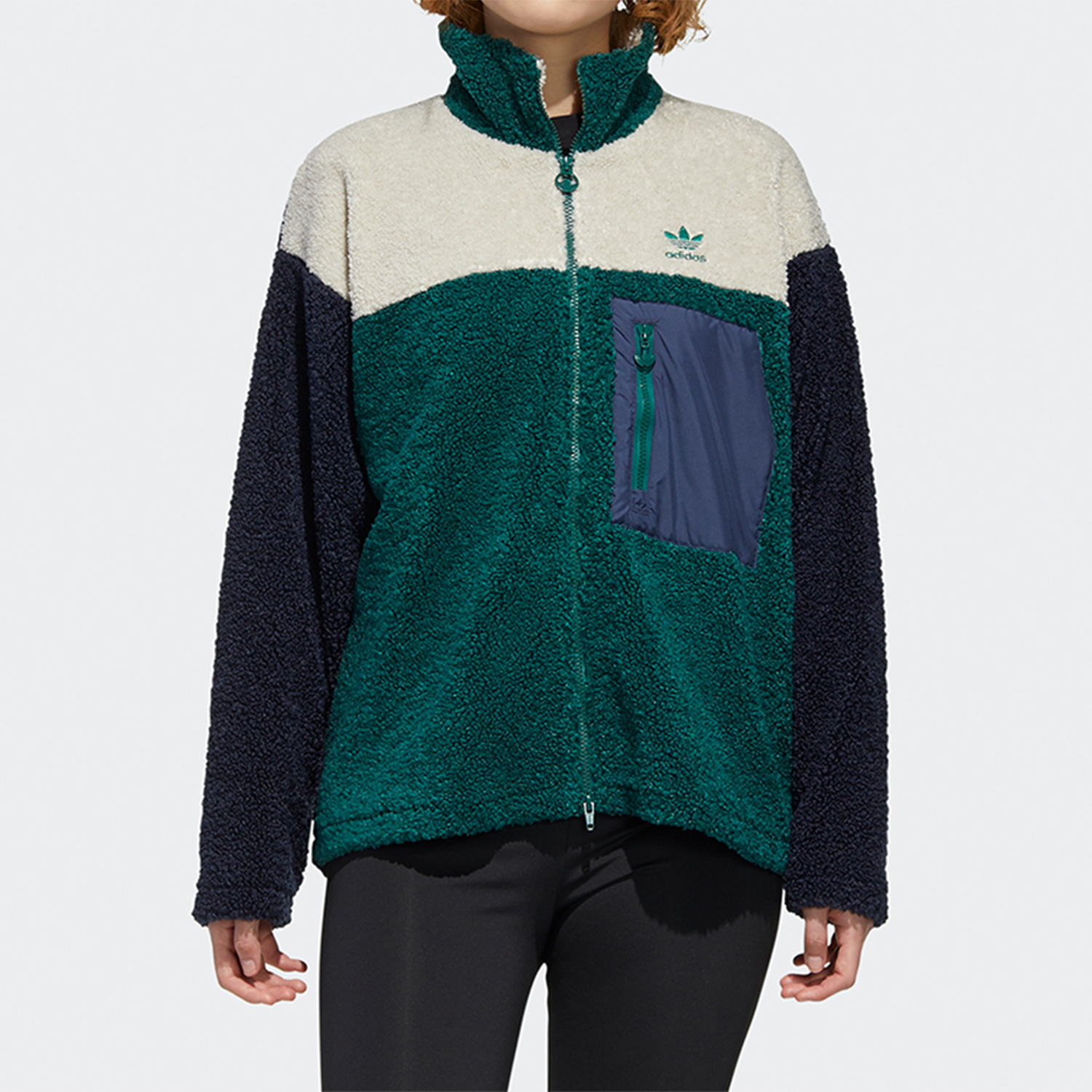 Adidas/阿迪达斯正品三叶草 Short Sherpa女子冬季运动棉服GL6407