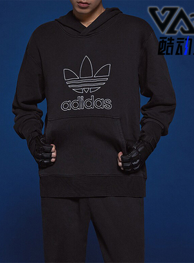Adidas/阿迪达斯正品三叶草男士logo印花休闲运动卫衣IU2373
