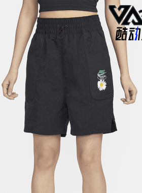 Nike/耐克正品portswear 女士梭织宽松高腰短裤HJ9424-010