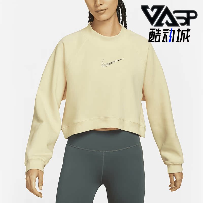 耐克女休闲运动短款圆领套头卫衣