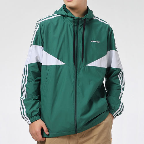 男子拼接防风运动上衣