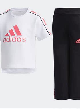 Adidas/阿迪达斯正品LG WIDE PA SET 小童训练针织休闲套装EH4074