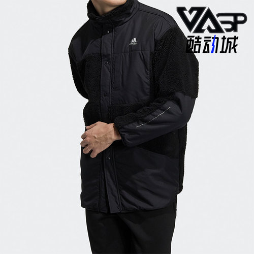 阿迪达斯男运动休闲立领保暖外套