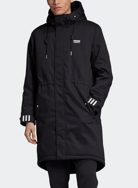 Adidas/阿迪达斯正品三叶草新款保暖外套运动长款棉衣FL0021