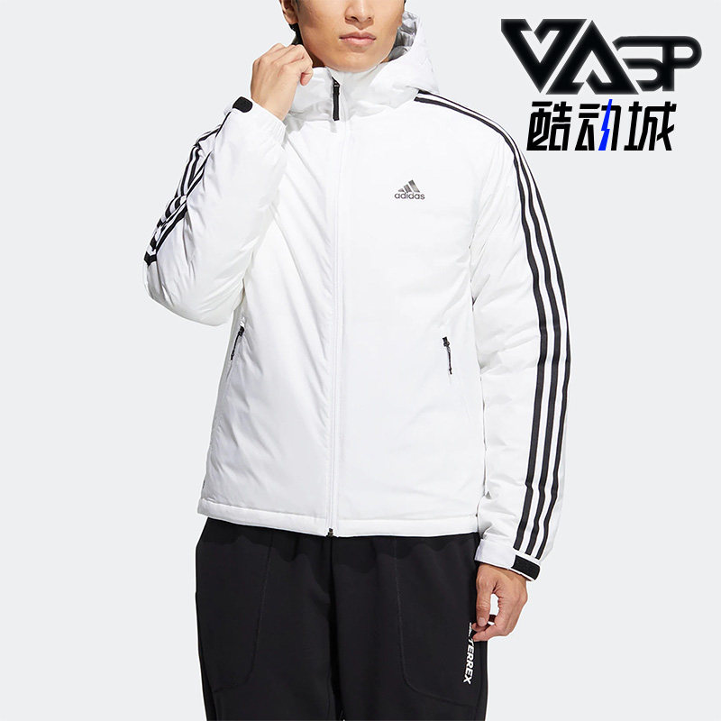 阿迪达斯男子户外保暖连帽羽绒服