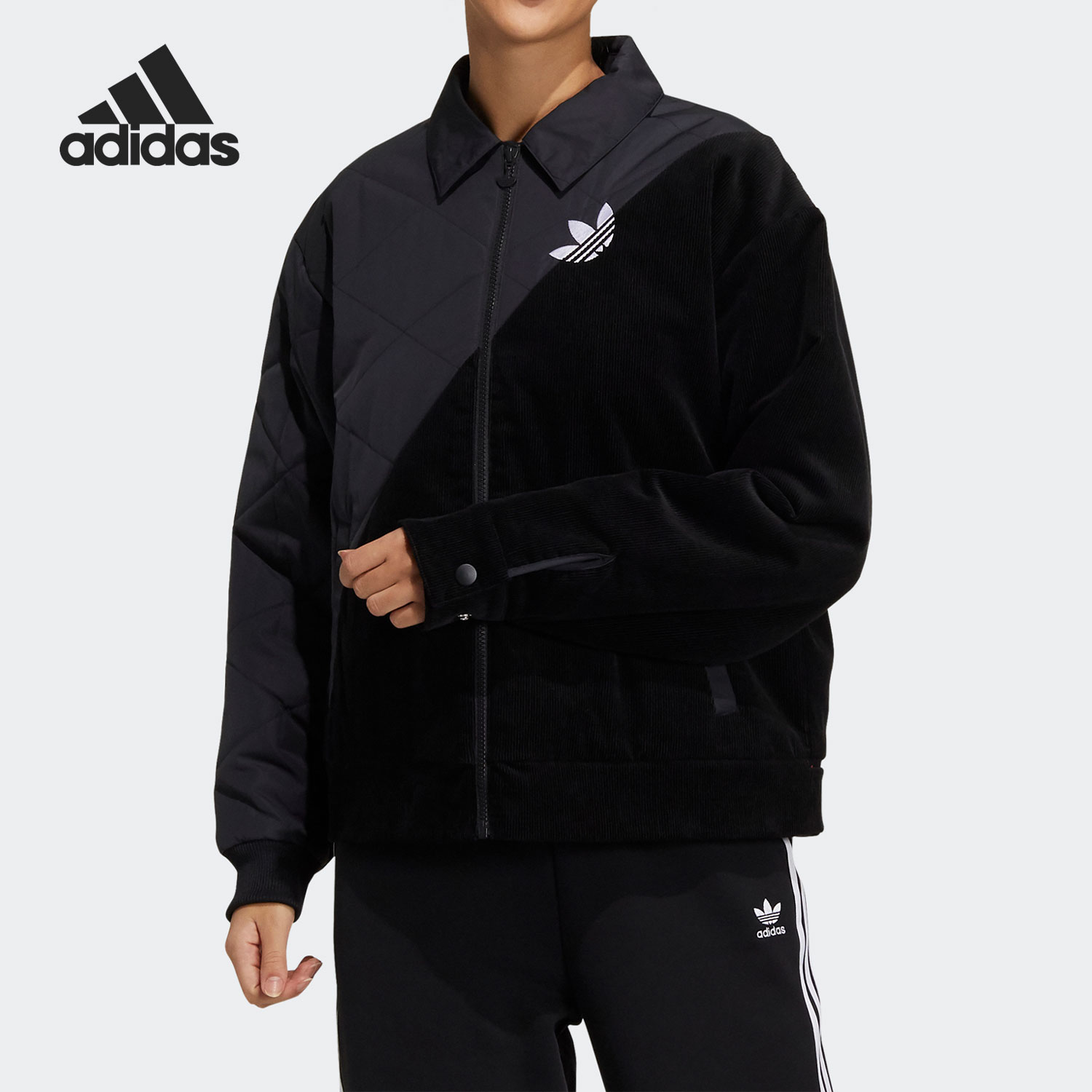 阿迪达斯女子连帽运动棉服