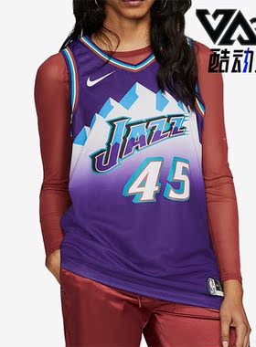 Nike/耐克正品米切尔爵士队45号男子运动篮球衣AV4517-504