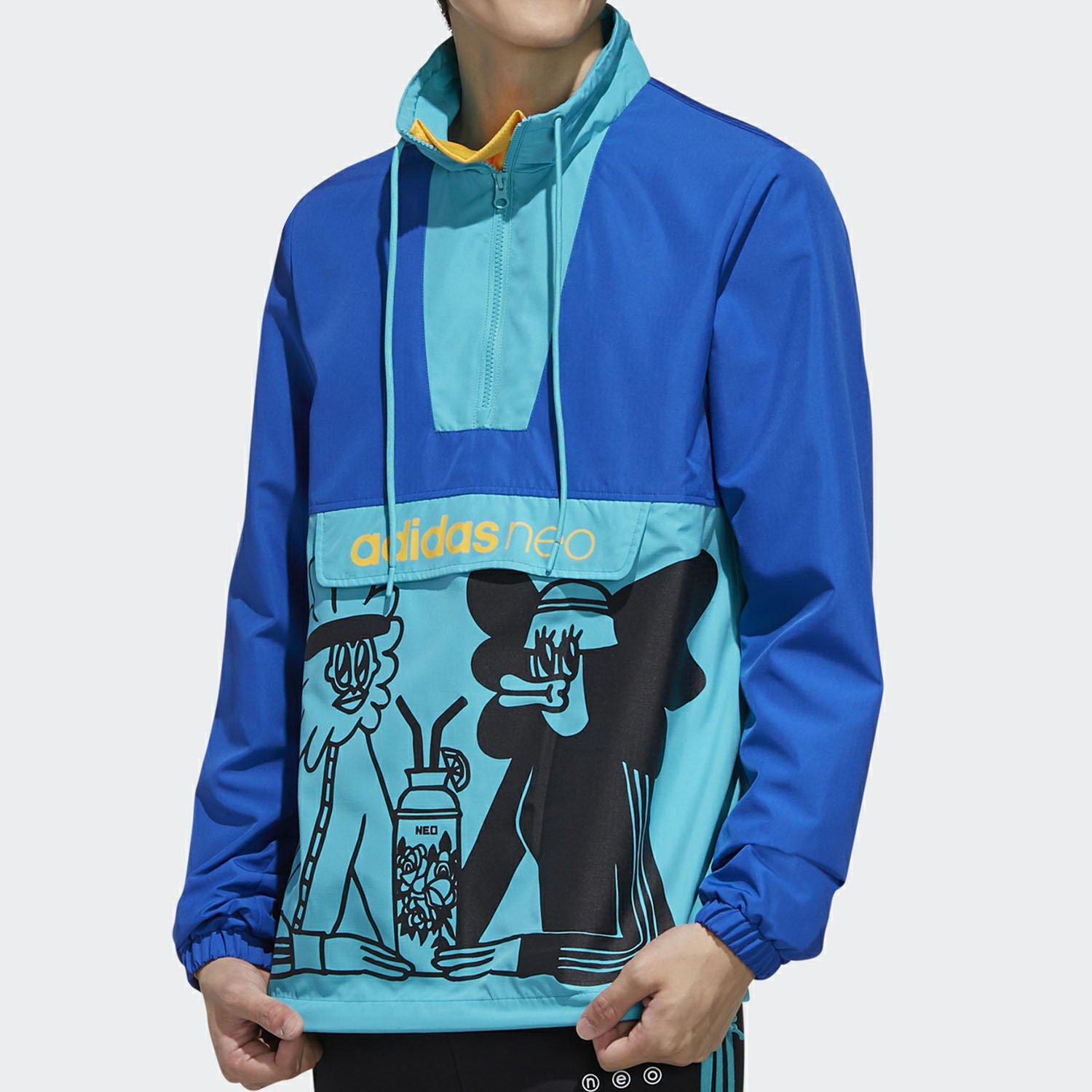 Adidas/阿迪达斯正品秋季NEO男子立领套头休闲运动外套FU3589
