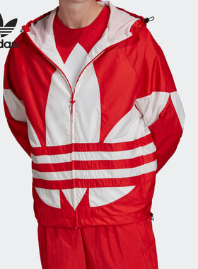 Adidas/阿迪达斯正品三叶草男子时尚舒适连帽运动休闲外套FM7076
