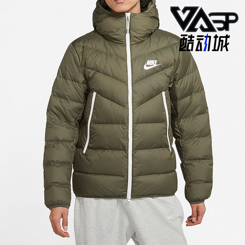 耐克男子冬季保暖运动连帽羽绒服