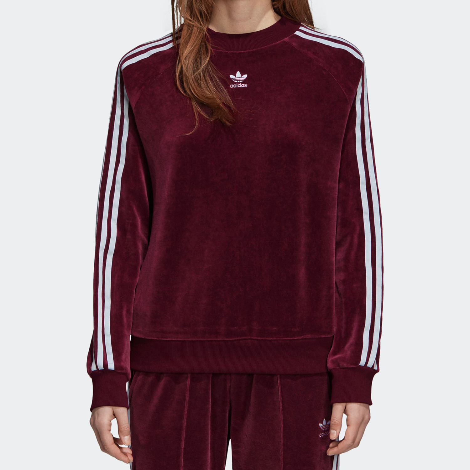 Adidas/阿迪达斯正品三叶草 TRF CREW 女装套头圆领卫衣DH3112