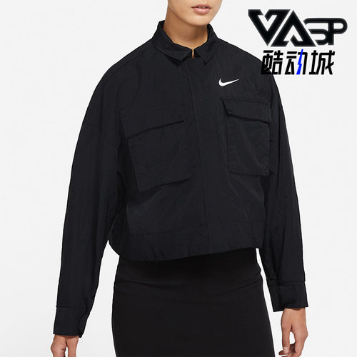 耐克女子翻领短款运动外套