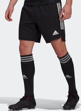 Adidas/阿迪达斯正品春季男子黑色宽松足球运动短裤GJ6804