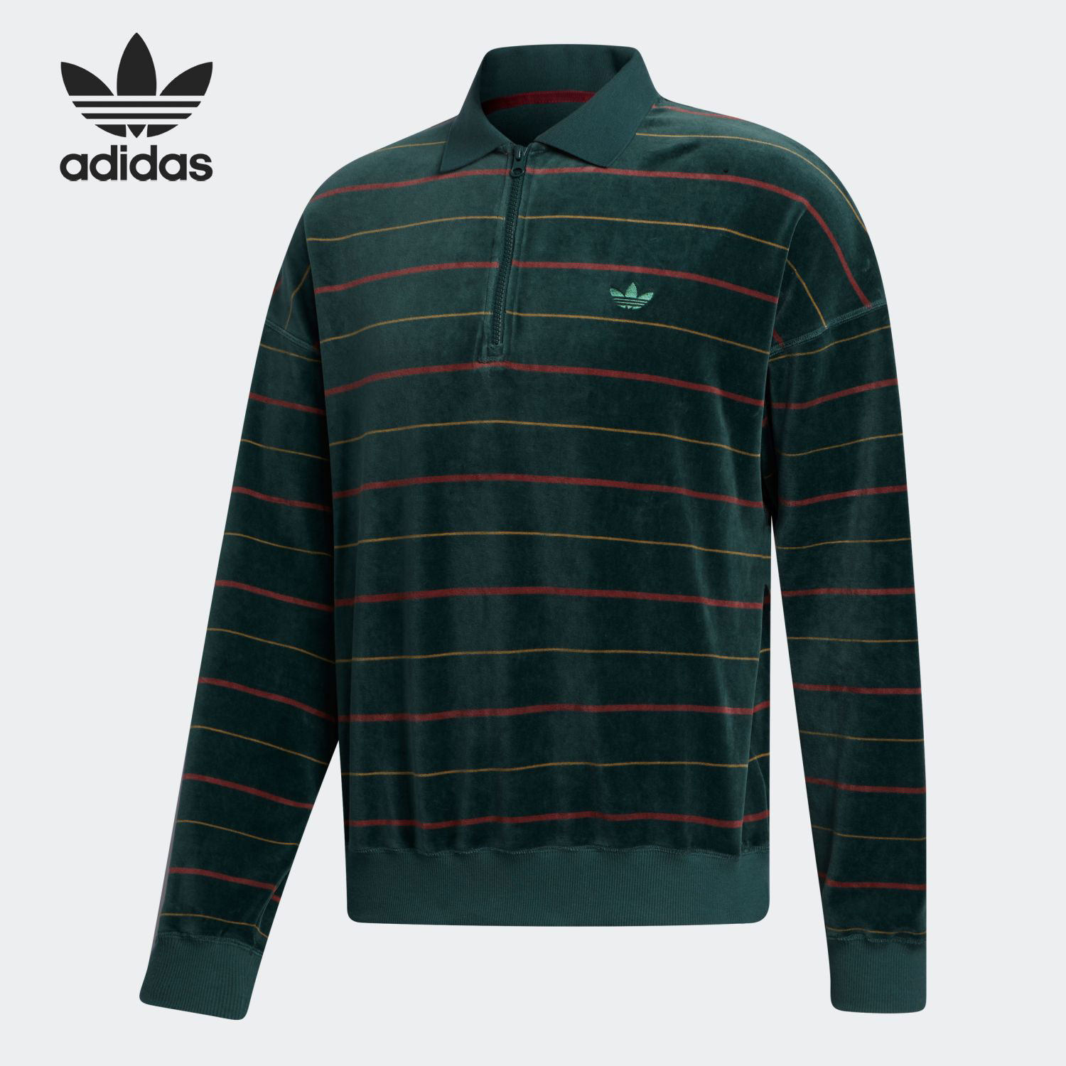 Adidas长袖T恤丝绒男子休闲舒适
