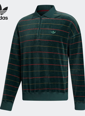 Adidas长袖T恤丝绒男子休闲舒适