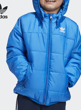 Adidas/阿迪达斯正品 三叶草小童装冬季连帽棉服运动外套 FL7892