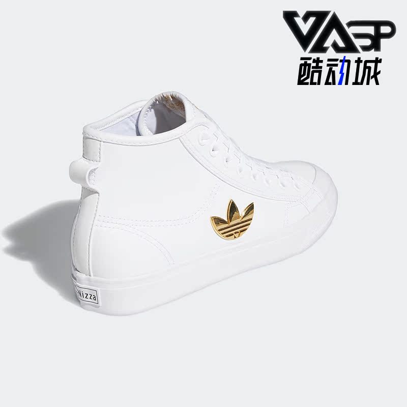 阿迪达斯正品女高帮帆布板鞋