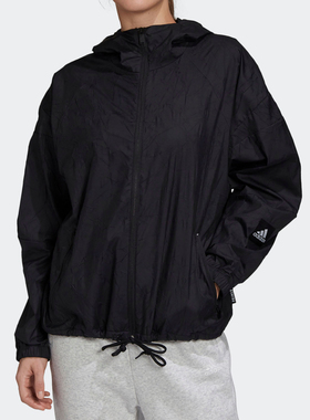 Adidas/阿迪达斯正品 夏款女子运动休闲连帽防风外套 FL1835