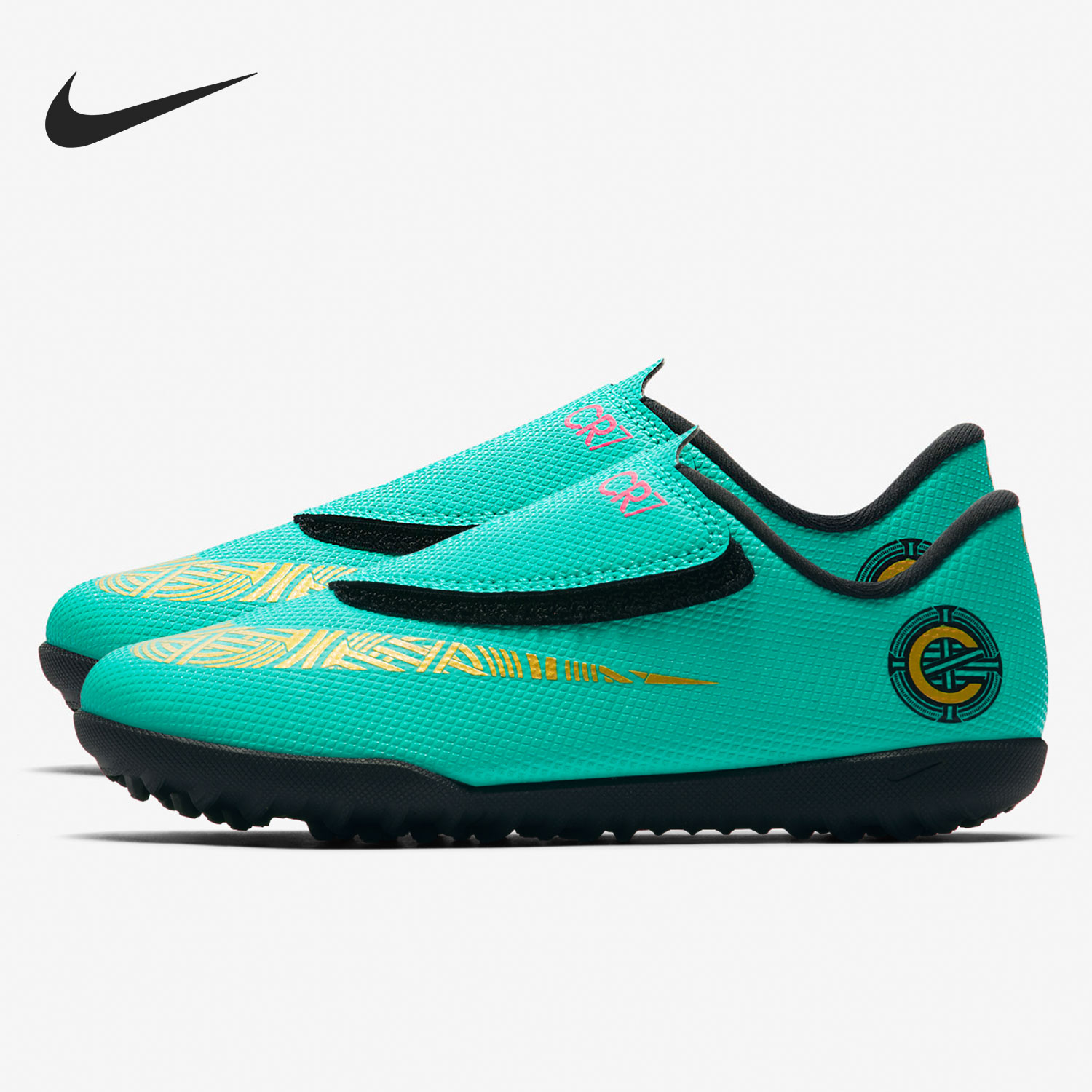 Nike/耐克正品 儿童款CR7碎钉人造草训练足球鞋AJ3108-601