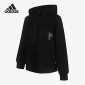 运动休闲女子连帽拉链外套 新款 GF0166 阿迪达斯正品 Adidas