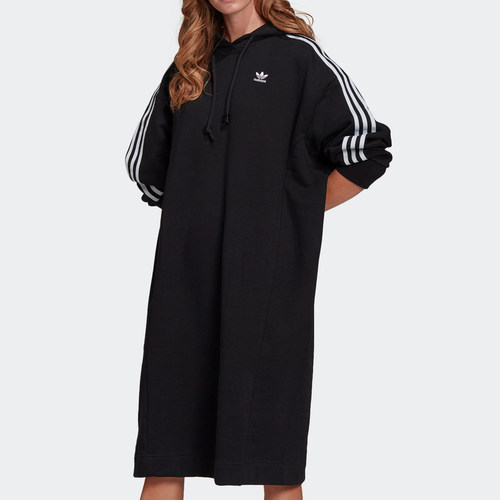 Adidas/阿迪达斯正品三叶草 ADICOLOR 女子经典连帽卫衣裙 GN2782