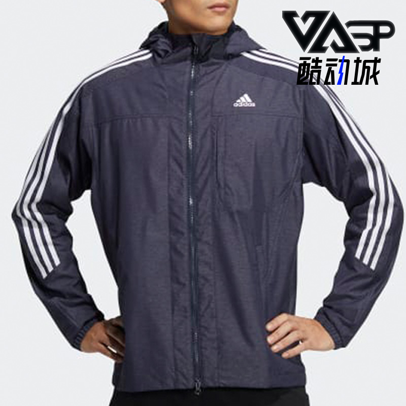 Adidas/阿迪达斯正品秋新款男子防风连帽运动休闲夹克外套 HM2721