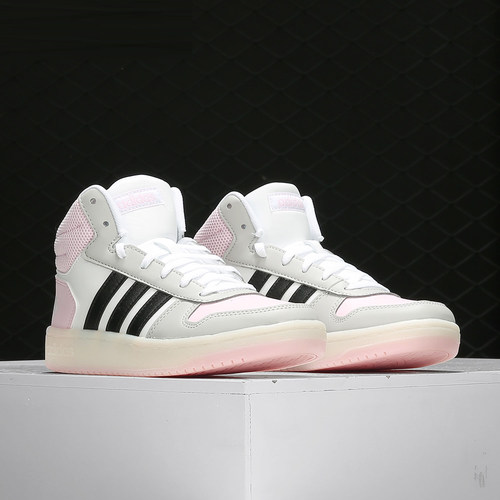 Adidas/阿迪达斯正品女子19秋新运动鞋高帮板鞋粉色休闲鞋FV2737