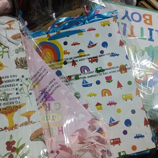 订单库存大号卡通彩虹小蘑菇男孩女孩礼品纸袋礼物包装手提袋