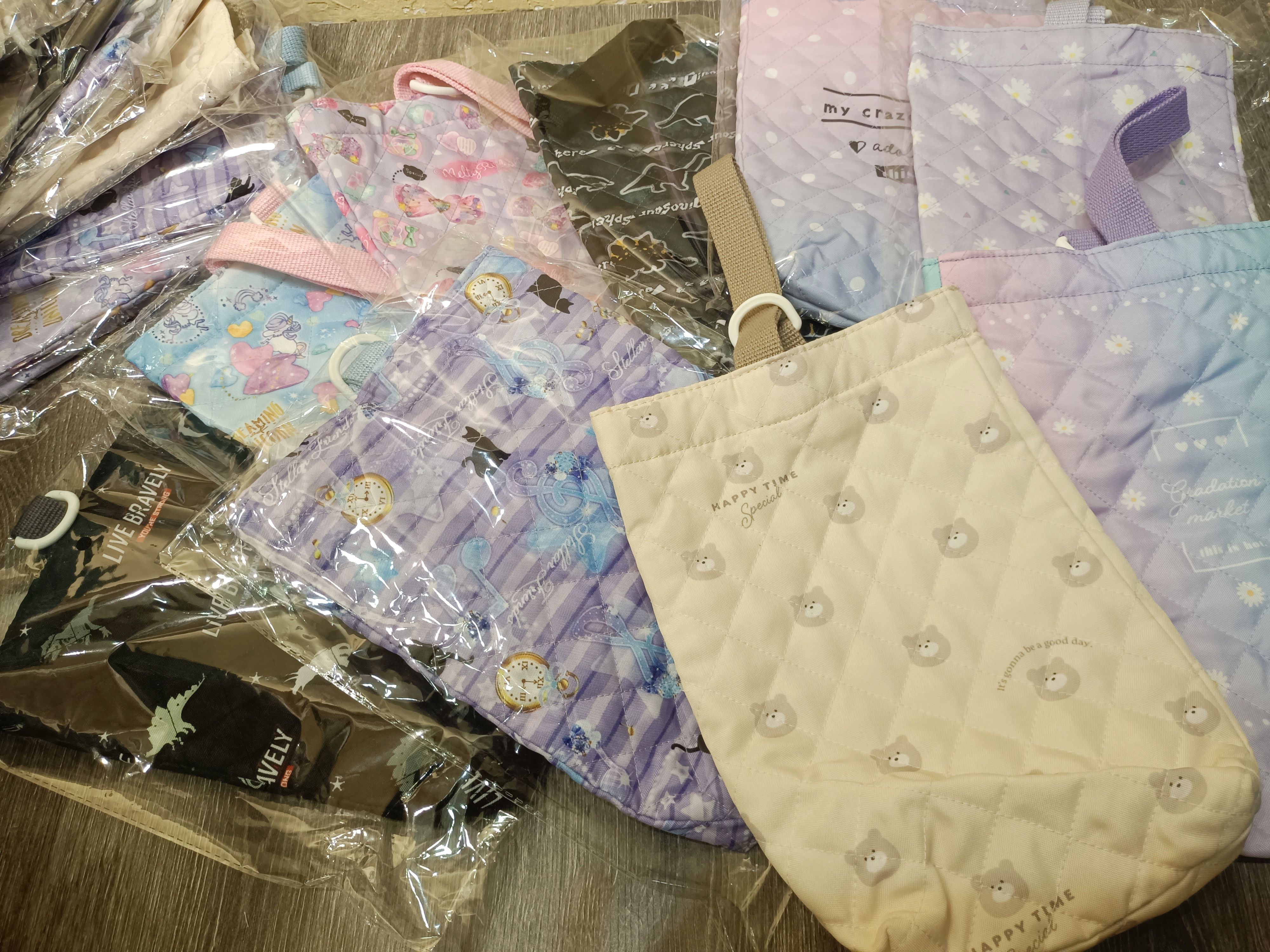 日本订单绗缝微瑕手腕挎包小物品收纳袋随身物品便携手拎环保布袋