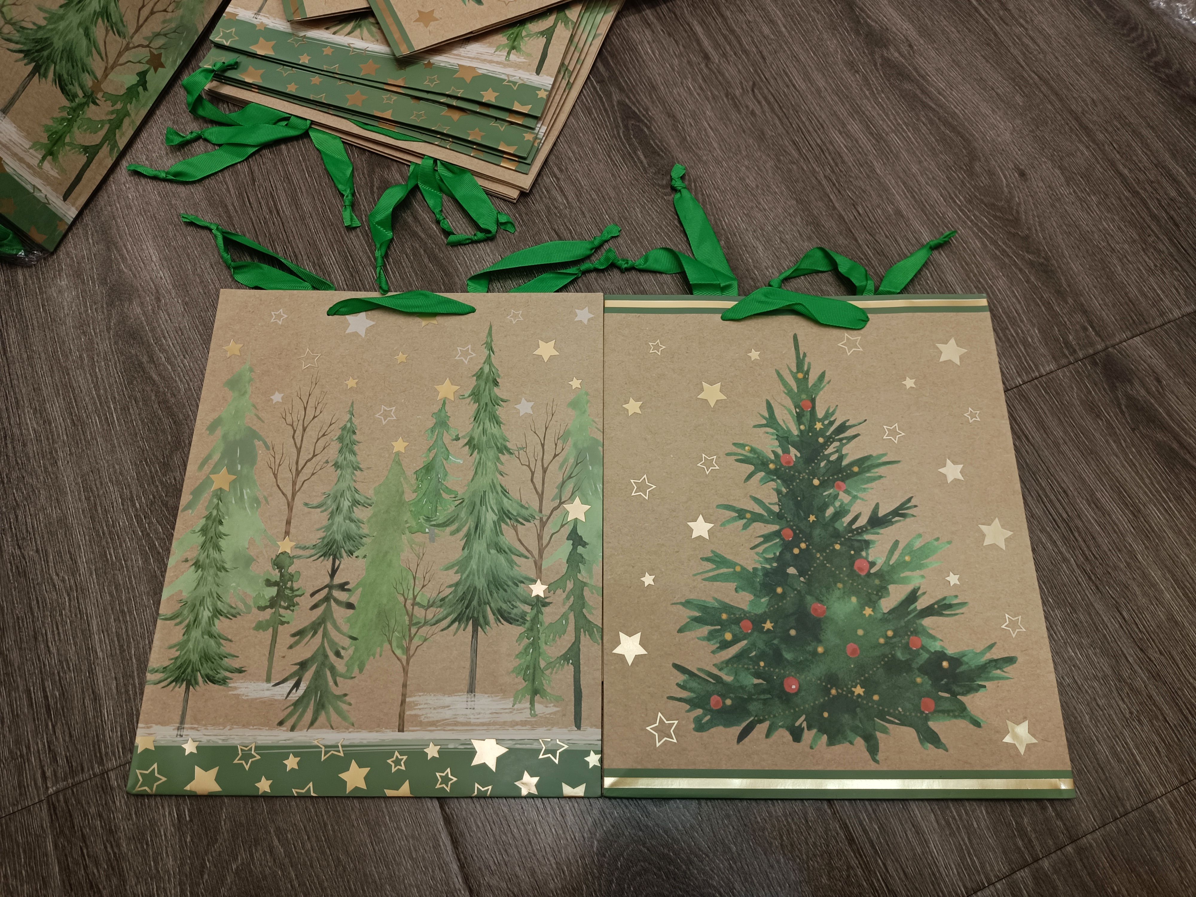 订单库存大号竖版圣诞树礼品包装手提袋环保购物袋纸袋子