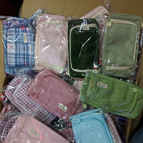 库存现货大容量笔袋化妆包可手提小收纳布袋