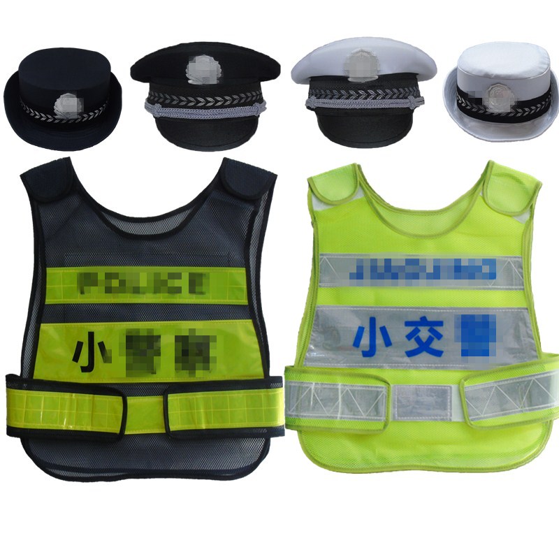 儿童警察反光马甲衣服