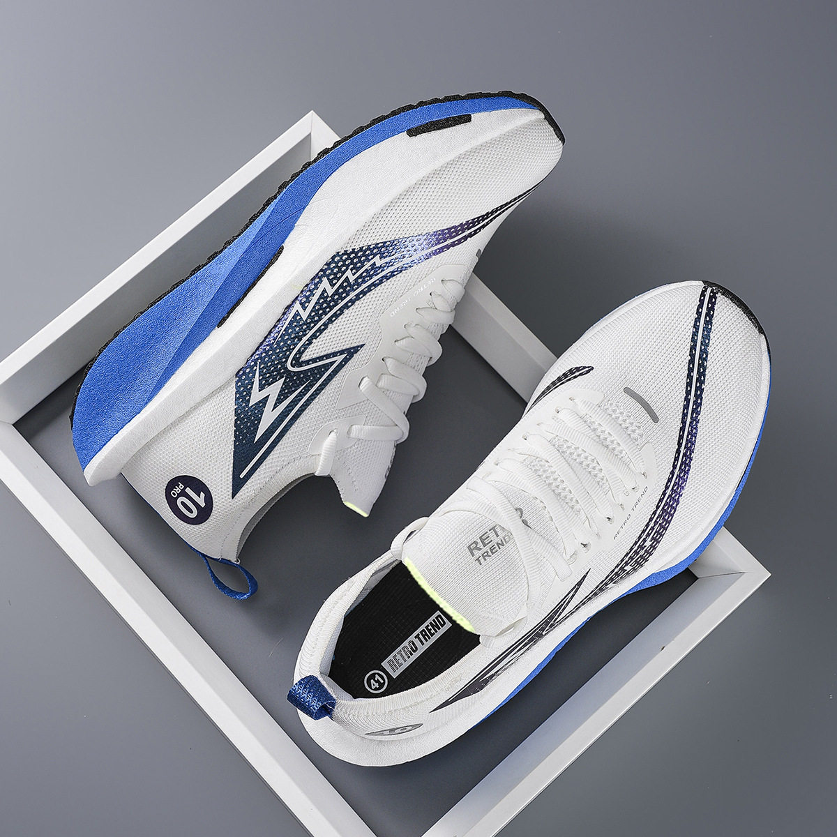 2026加大码新款男士竞速跑步鞋减震缓震网面透气体测超轻跑运动鞋