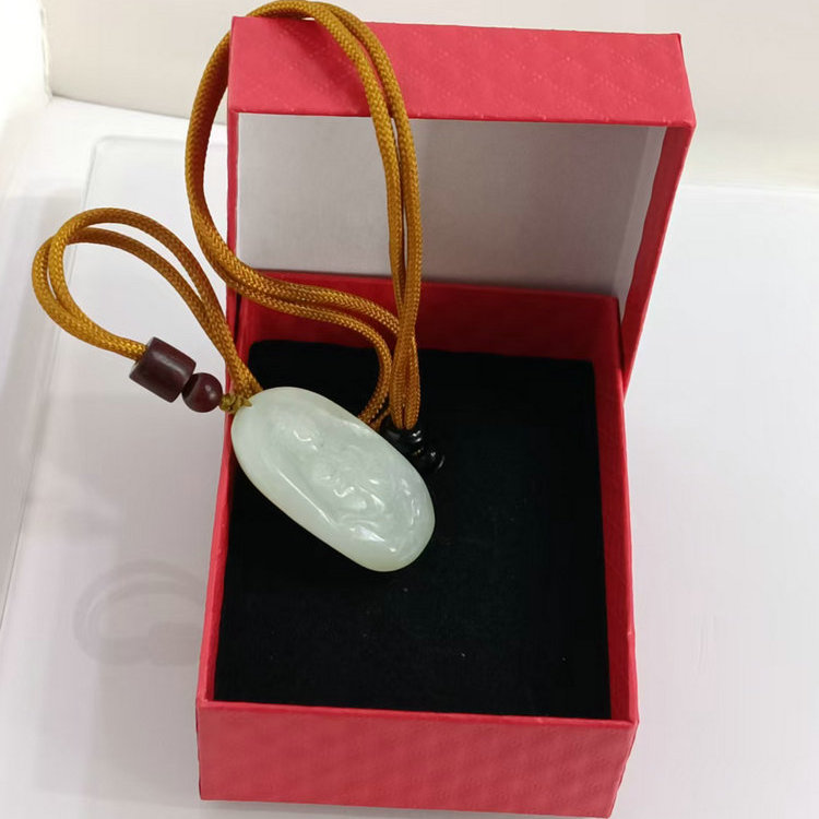 纯天然和田白玉观音项链情人礼品