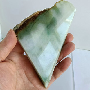 纯天然A货缅甸老坑翡翠原石切片牌子吊坠平安扣料肉细冰糯种孤品